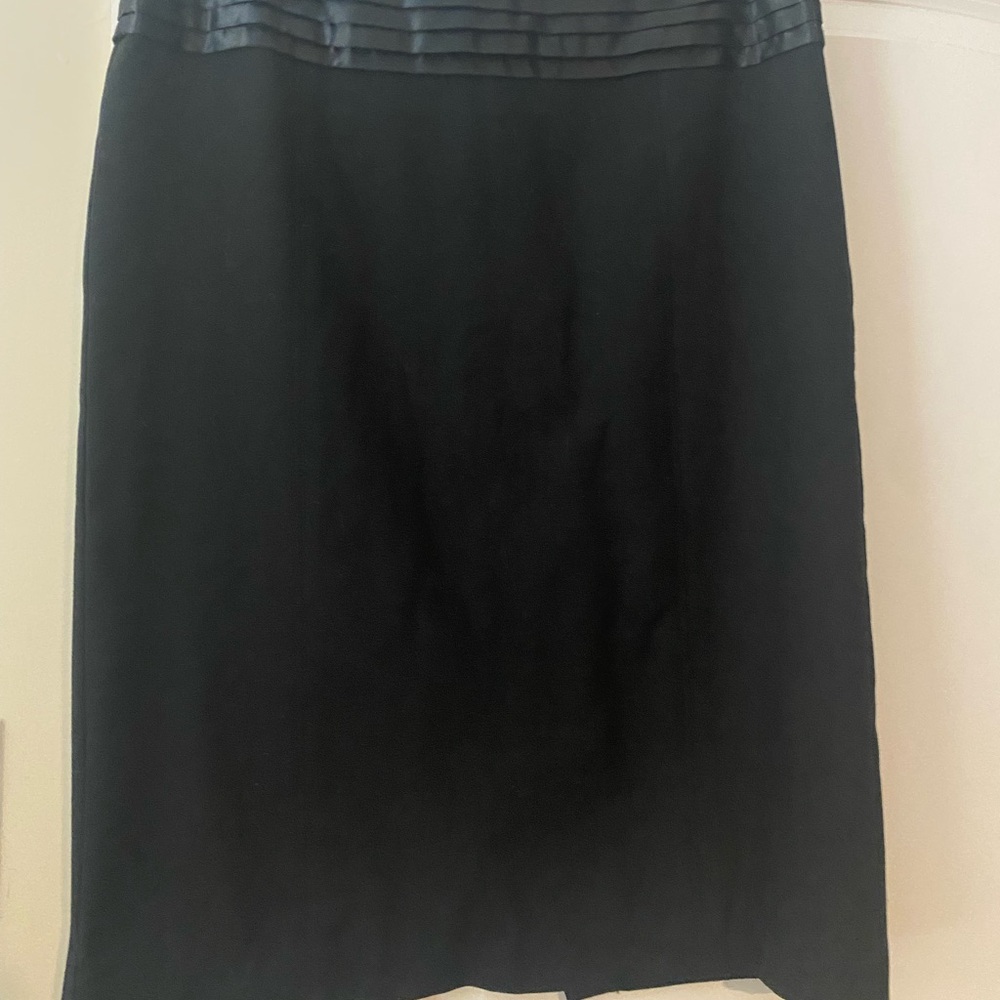 Elegant Black Pencil Skirt with Gold Zipper